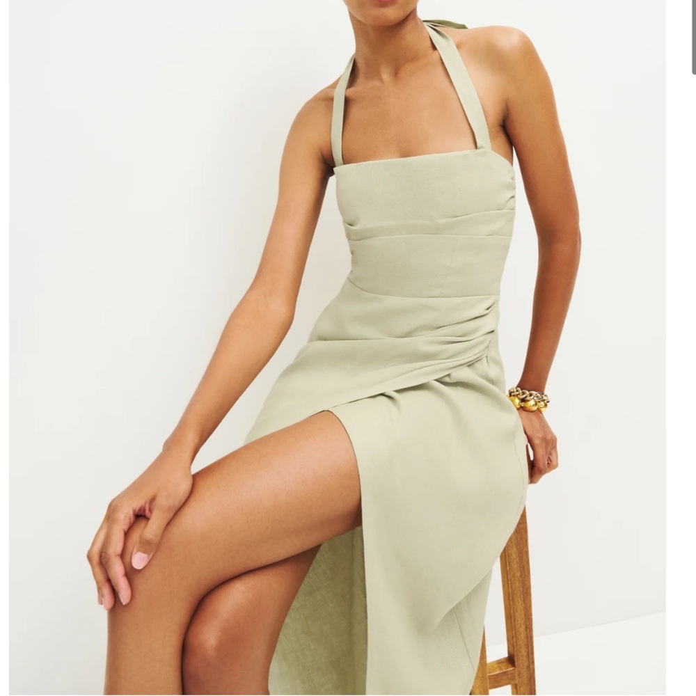 Reformation Solana Linen midi dress size 4